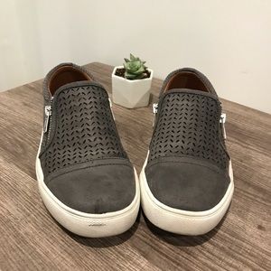 Report Alexa Grey Eyelet Slip On Shoes